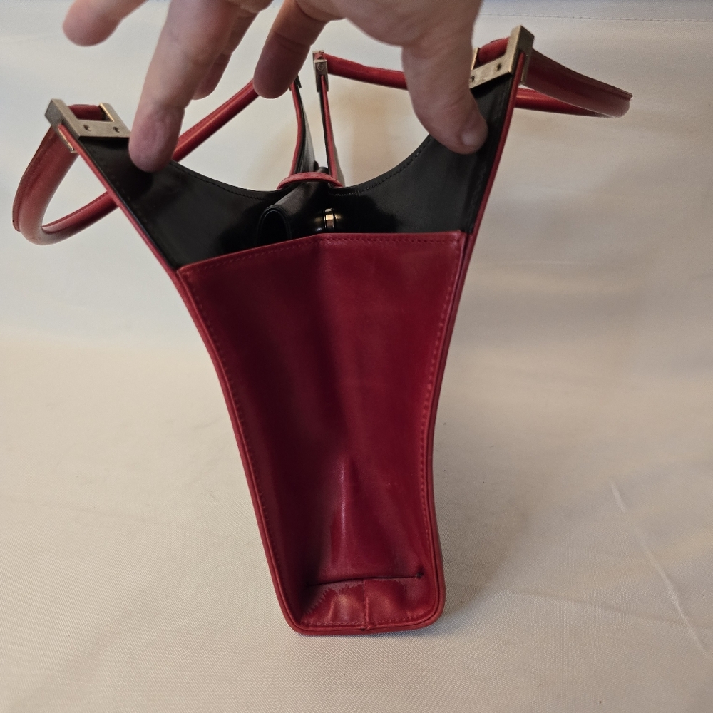 Stuart Weitzman Handbag, Black With Red Trim - image 7